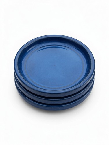 Blue ceramic plant saucer - plant, 3