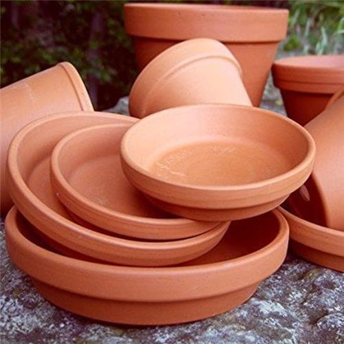 Round terracotta plant pot