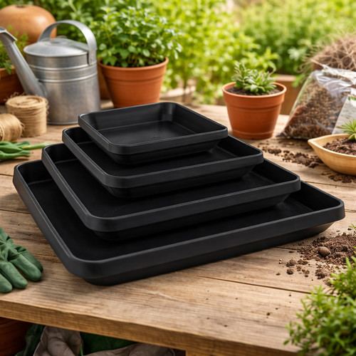 Square plant pot saucer - square,