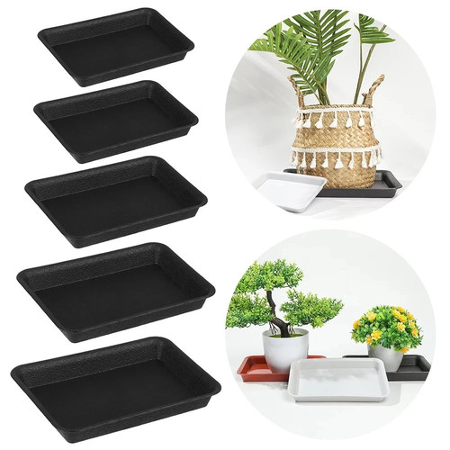 Square black plastic plant - square,
