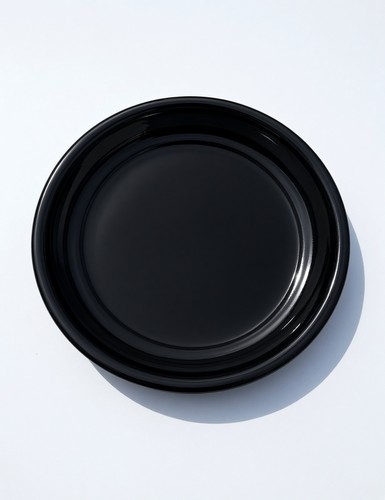 Black ceramic plant saucer - black,