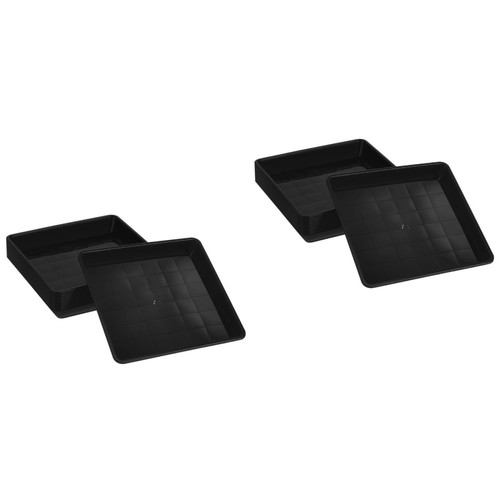 Black plastic plant pot - black,