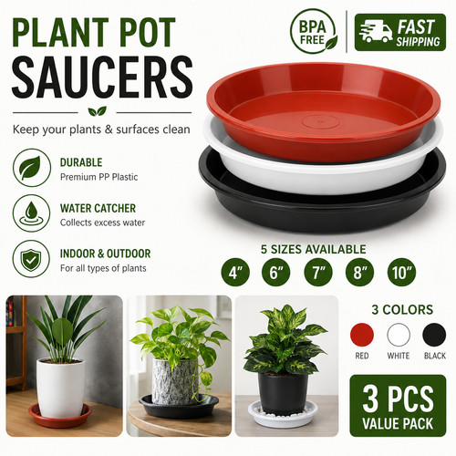 Plant pot saucers - 3x,