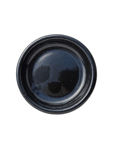 Black glazed ceramic plant - black, pot