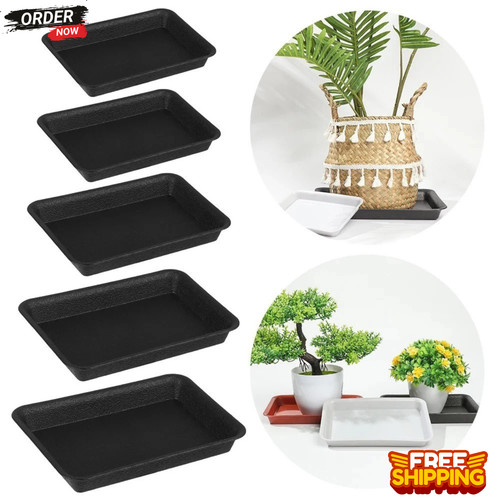 Square black plastic plant pot - plastic,